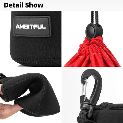 AMBITFUL Camera Lens Drawstring Bag — S/M/L/XL Pouches for Canon, Sony, Nikon DSLR Lenses