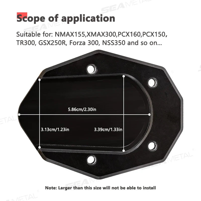 BLALION Aluminum Motorcycle Kickstand Extender – Side Stand Foot Pad Support Plate Accessory