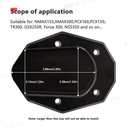 BLALION Aluminum Motorcycle Kickstand Extender – Side Stand Foot Pad Support Plate Accessory