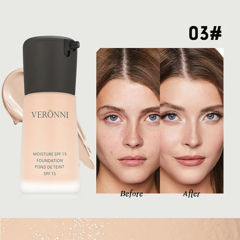 Matte Liquid Foundation – Full Coverage BB Cream with Oil Control, Waterproof & Long-Lasting Natural Face Base