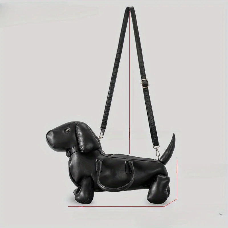 Women’s Fashion Cute Dachshund Handbag — Creative PU Soft Leather Shoulder Messenger Bag