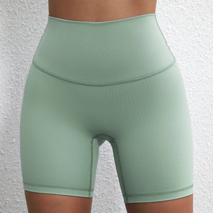 Women’s Solid Color Yoga Shorts – Compression Sport Leggings, Sweat-Wicking Training & Cycling Shorts with Pocket