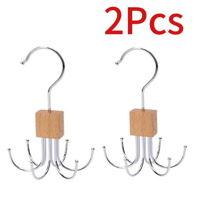 360° Rotating Metal Belt Hanger — Durable Organizer for Belts, Scarves, Bras & Ties, Home & Dorm Storage