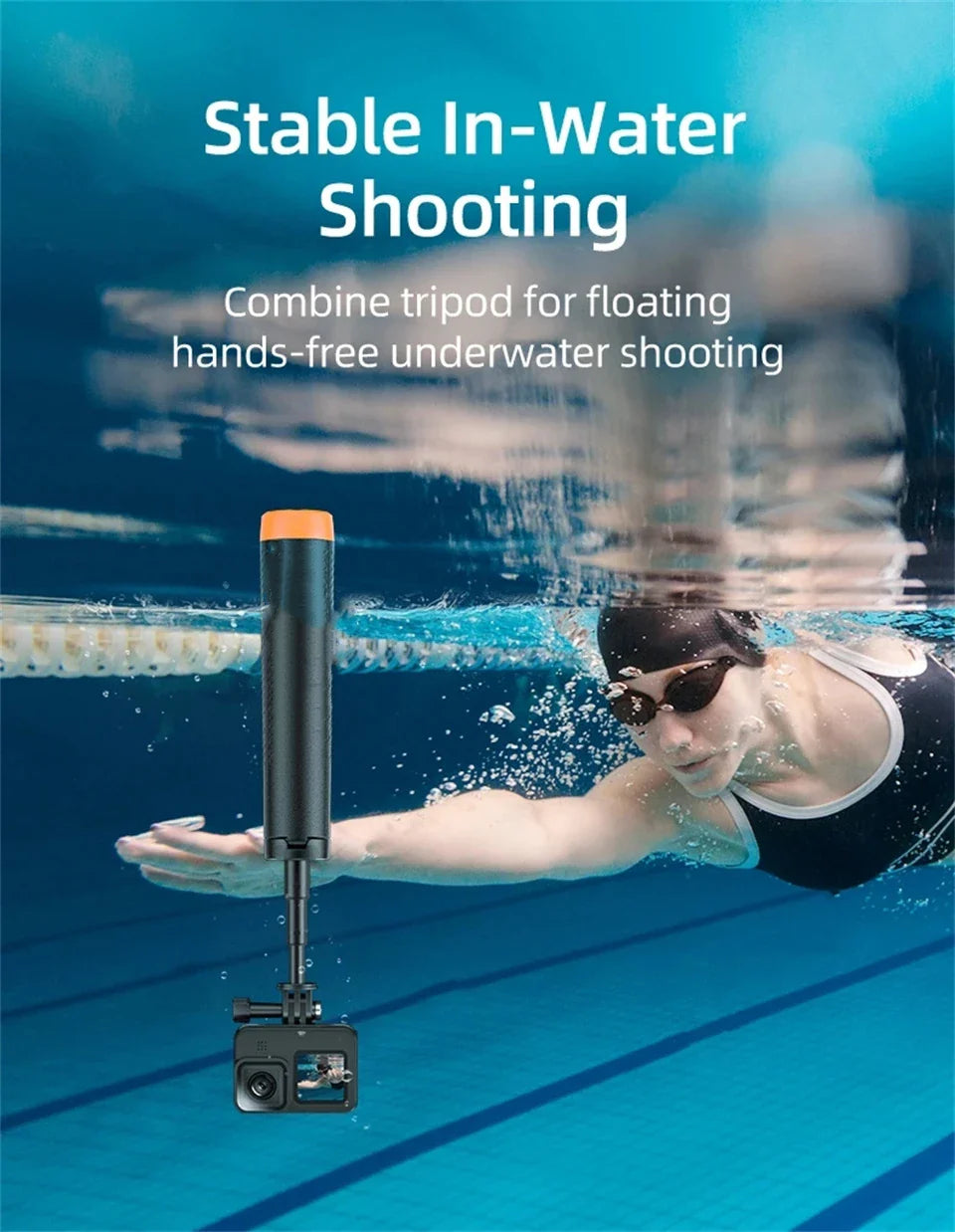 BSLIUFANG Underwater Buoyancy Pole Selfie Stick Tripod — Extendable Mount for GoPro, Insta360, DJI Osmo, and Sports Cameras