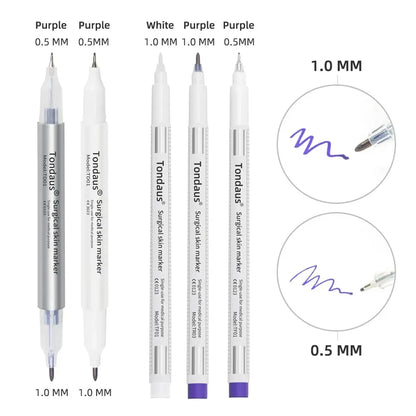 Professional Surgical Sterile Skin Marker Pen – Microblading Tattoo Eyebrow & Lip Marker with Measuring Ruler Set
