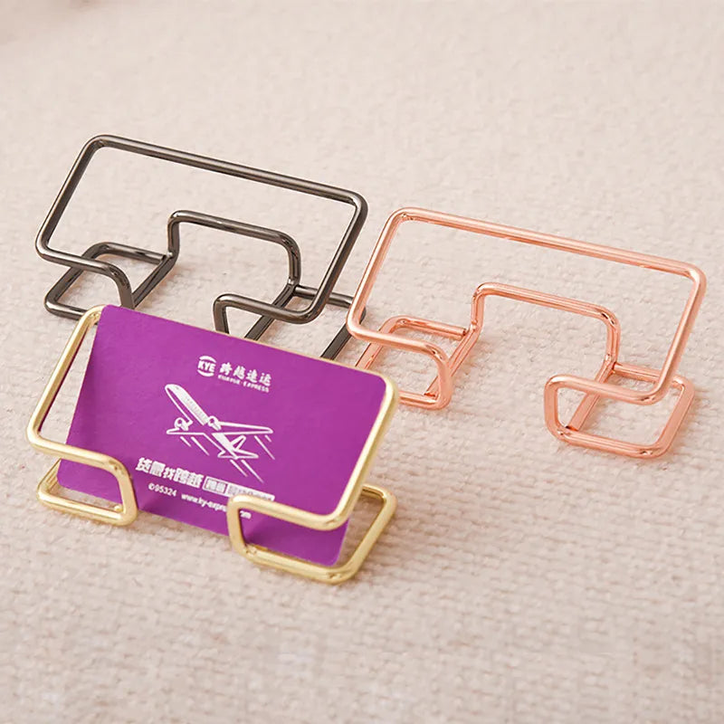 Desk Business Card Holder - Office Gift Display Organizer Bracket for Cards