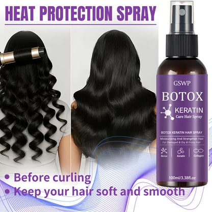 GSWP Botox Keratin Hair Treatment Spray - Leave-In Moisturizing Formula to Strengthen Hair, Reduce Tangles & Split Ends