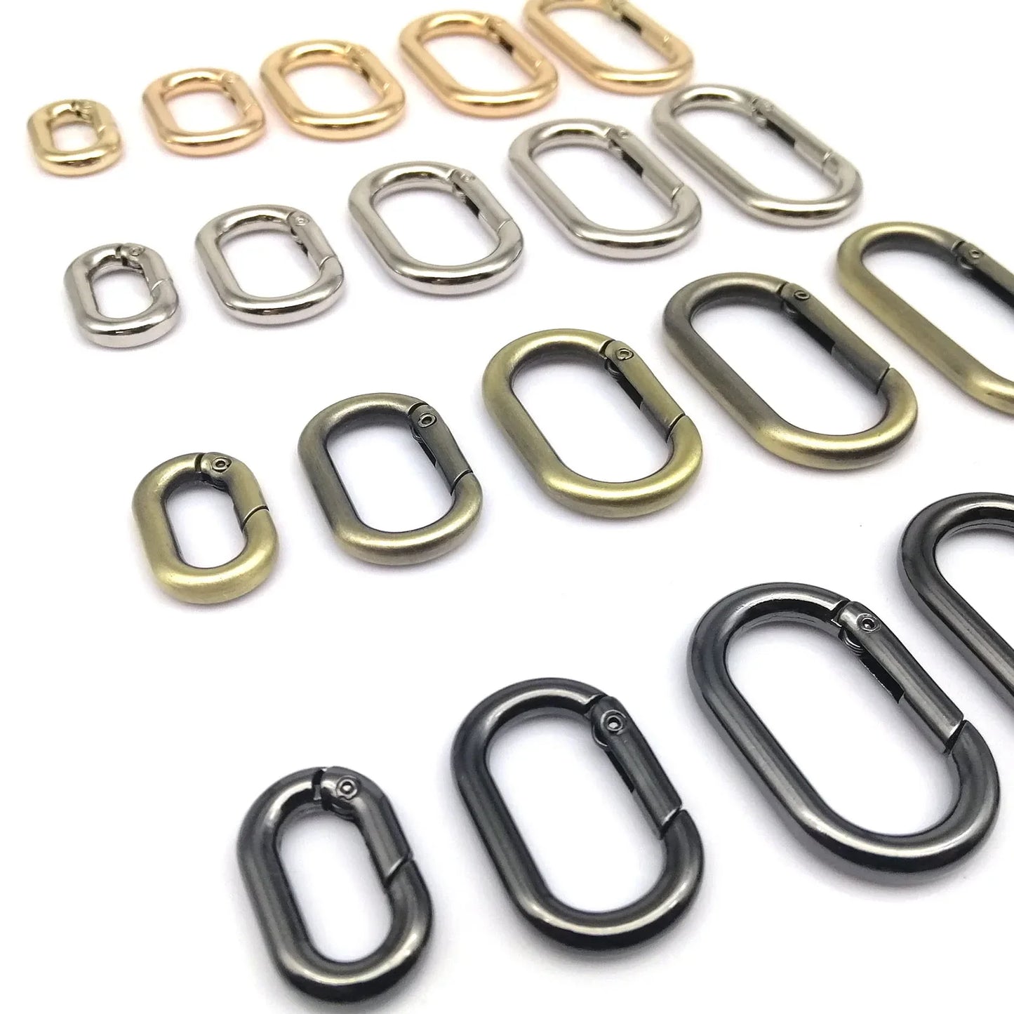 Oval Spring O-Ring Leather Bag Strap Buckle & Keyring Pendant - Snap Clasp Clip for Keychain & Dog Chain