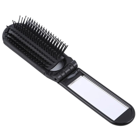 Portable Folding Comb with Makeup Mirror – Compact, Foldable Massaging Comb for Girls & Travel Bags
