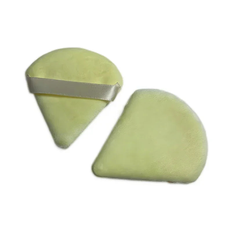 2PCS Velvet Triangle Makeup Puffs – Soft Washable Cosmetic Sponges for Wet & Dry Use with Foundation, Powder, Blush & Shadow