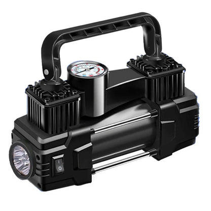 12V Dual Cylinder Air Compressor - 150PSI Heavy Duty Tire Inflator Pump with Pressure Gauge for Cars and Vehicles