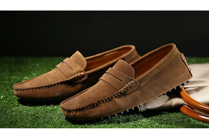 Men's High-Quality Leather Loafers – Casual Moccasins Slip-On Flats, Fashion Driving Shoes, Size 38-49