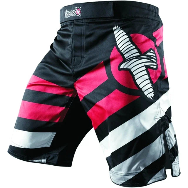 MMA Black Dragon Eagle Fight Shorts – Breathable Kickboxing Muay Thai Training Shorts, Lightweight Boxing Sports MMA Gear