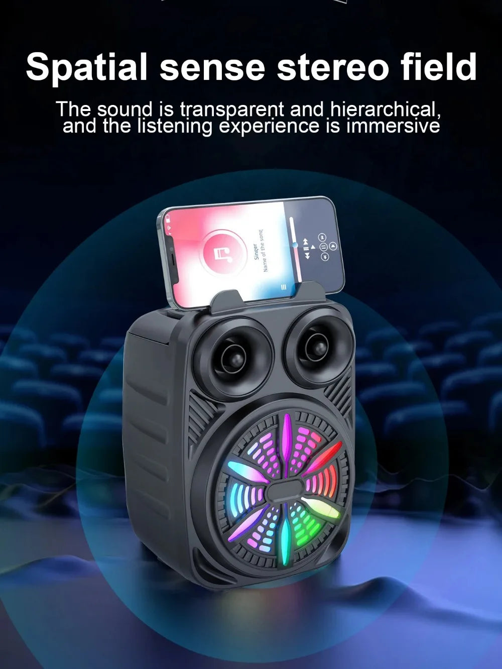 500mAh Bluetooth Speaker – High-Power Sound Box with TF/U-Disk, Karaoke & Handheld Subwoofer for Dancing