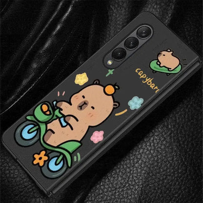 Cute Capybara Case for Samsung Galaxy Z Fold 6/5/4/3 5G – Funny Bumper Shockproof Cover