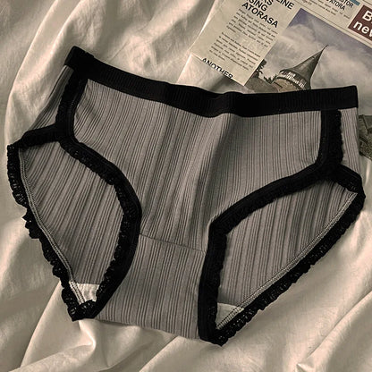 3-Piece Women’s Cotton Panties Set – Mid-Waist, Breathable Underwear, Solid Color Briefs, Sexy Lingerie for Girls
