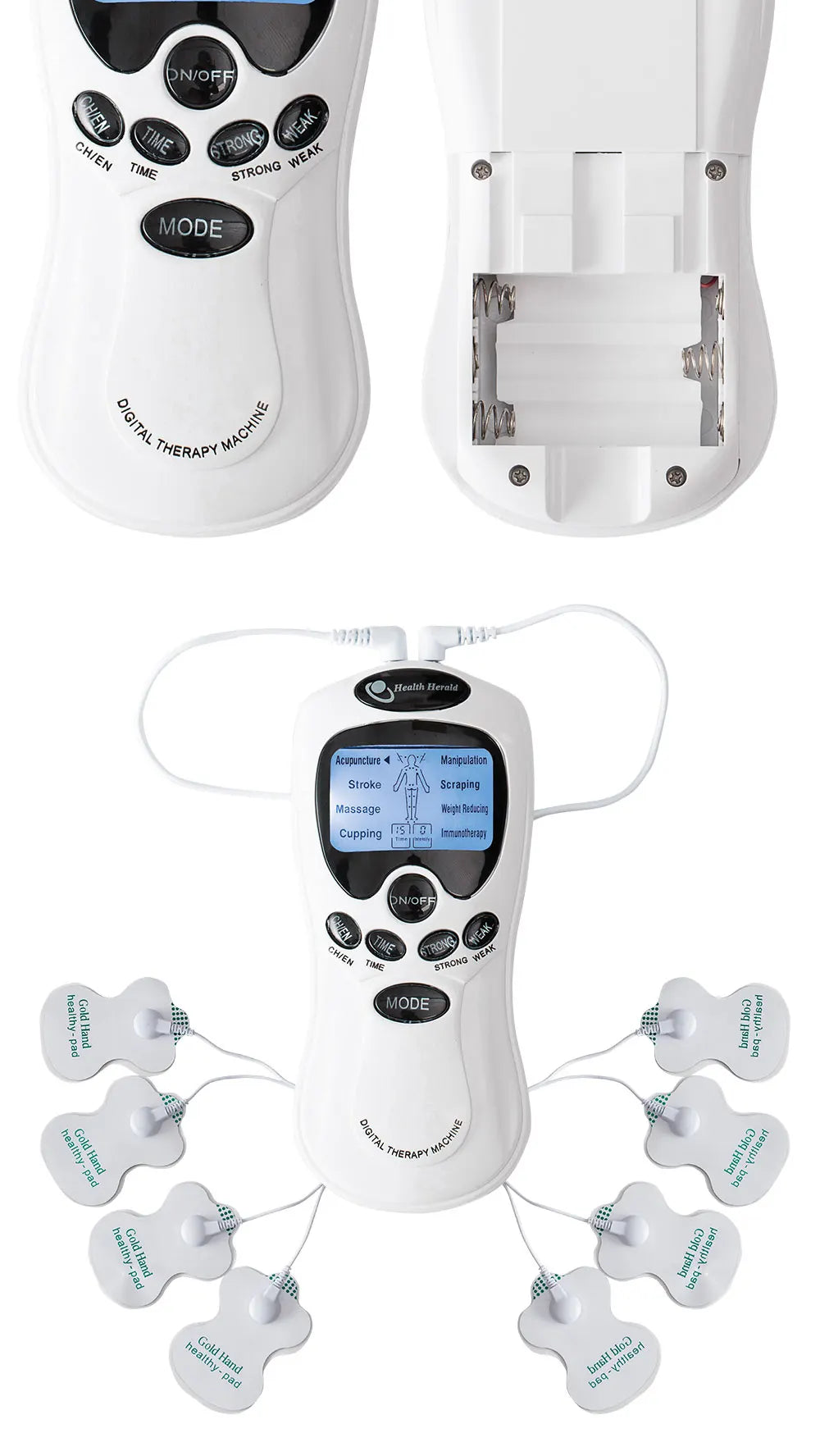 Electric EMS Pulse Massager — TENS Acupuncture Muscle Stimulator for Neck, Back, and Full Body Relaxation