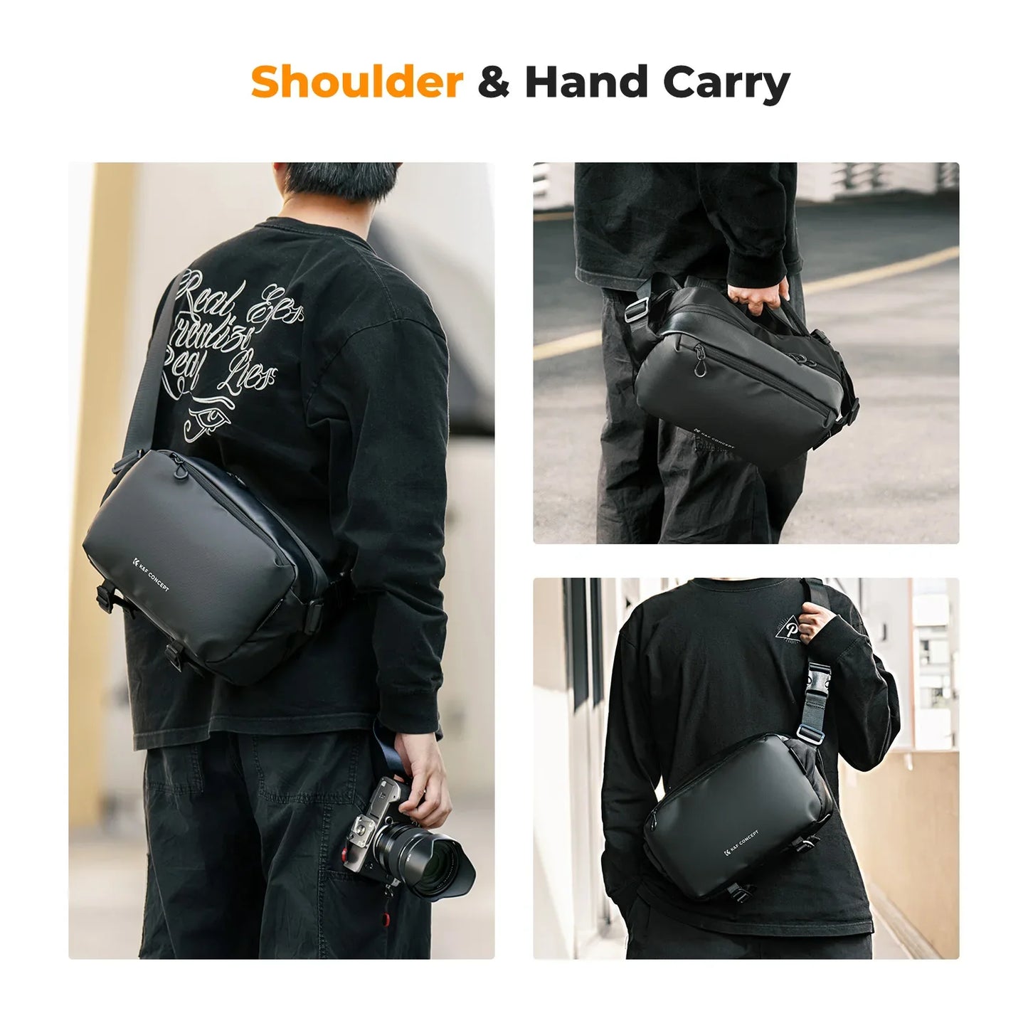 K&F Concept 10L Camera Shoulder Bag - Lightweight Travel Sling for Canon, Nikon, Sony, DJI Drone | Photography Carry Pouch