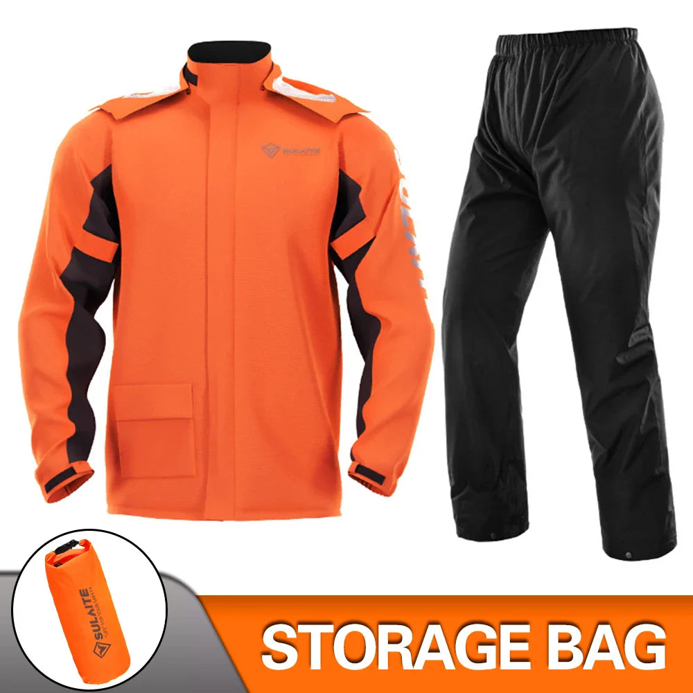 Motorcycle Raincoat Suit - Rainstorm Prevention Jacket & Pants, Camping, Hiking, Fishing, Moto Rain Gear for Riders