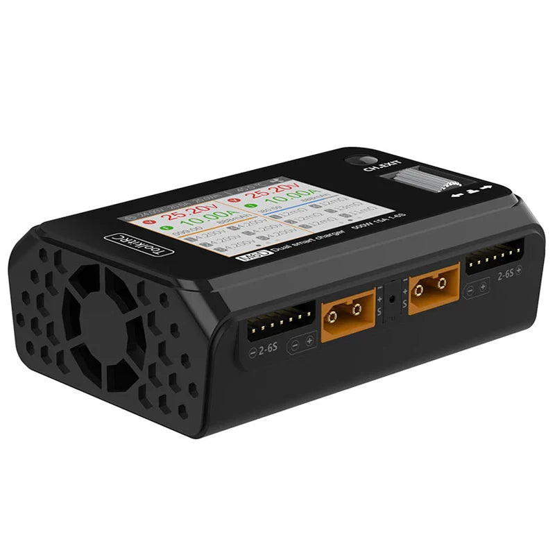 ToolkitRC M6D 500W 15A Dual Channel MINI Smart Charger Discharger for 1-6S LiPo Batteries with SC100 XT60 & Charging Board