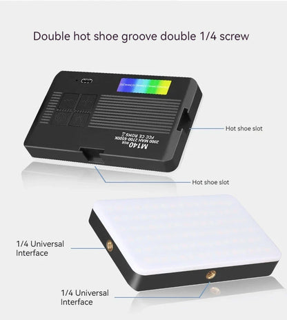 Mini Rechargeable M140 RGB Camera Fill Light - Portable LED Selfie & Live Broadcast Light for Mobile Photography