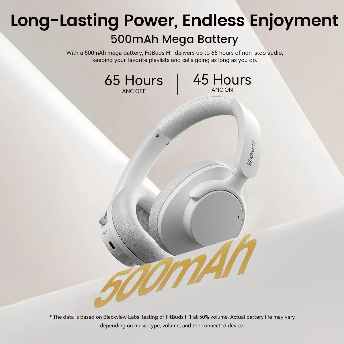 Blackview Fitbuds H1 Hybrid ANC Headphones – Bluetooth 5.4 Over-Ear Wireless Headset with Hi-Res Audio & Mic