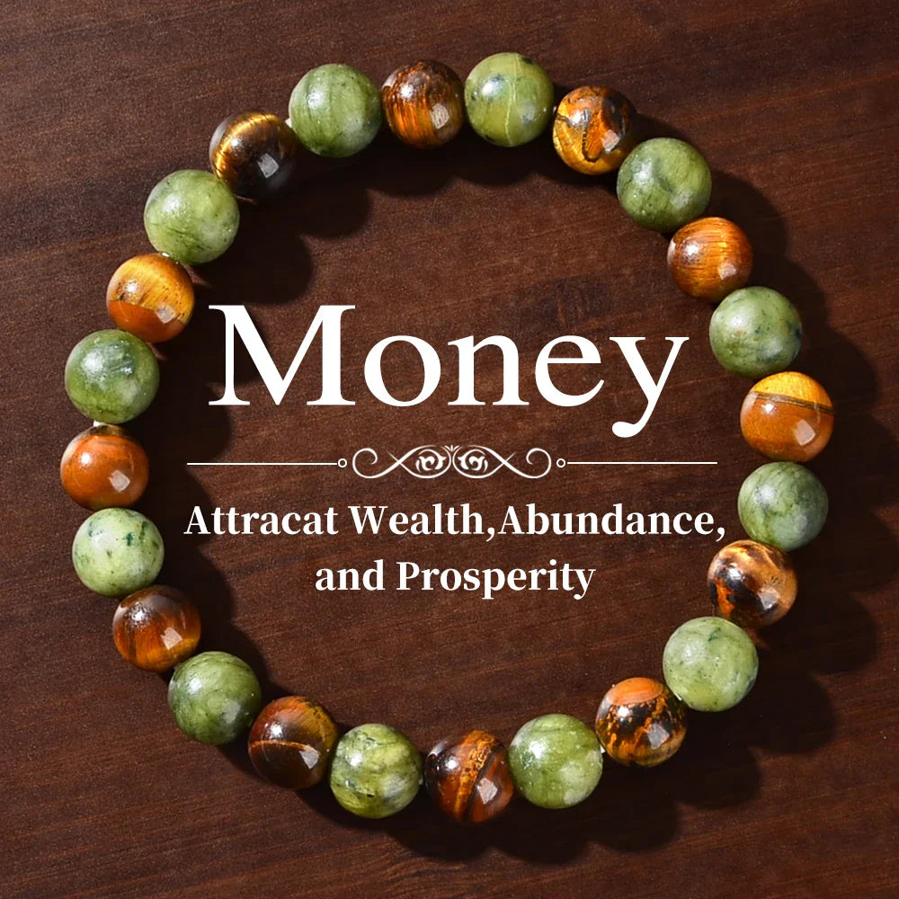 Prosperity & Abundance Healing Bracelet – Natural Stone Energy Jewelry for Relaxation, Success & Strength