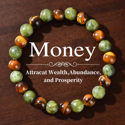 Prosperity & Abundance Healing Bracelet – Natural Stone Energy Jewelry for Relaxation, Success & Strength