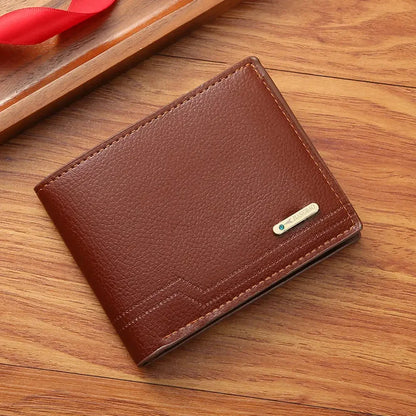 Men's Soft Leather Short Bifold Wallet with Credit Card & ID Holder – Business Billfold