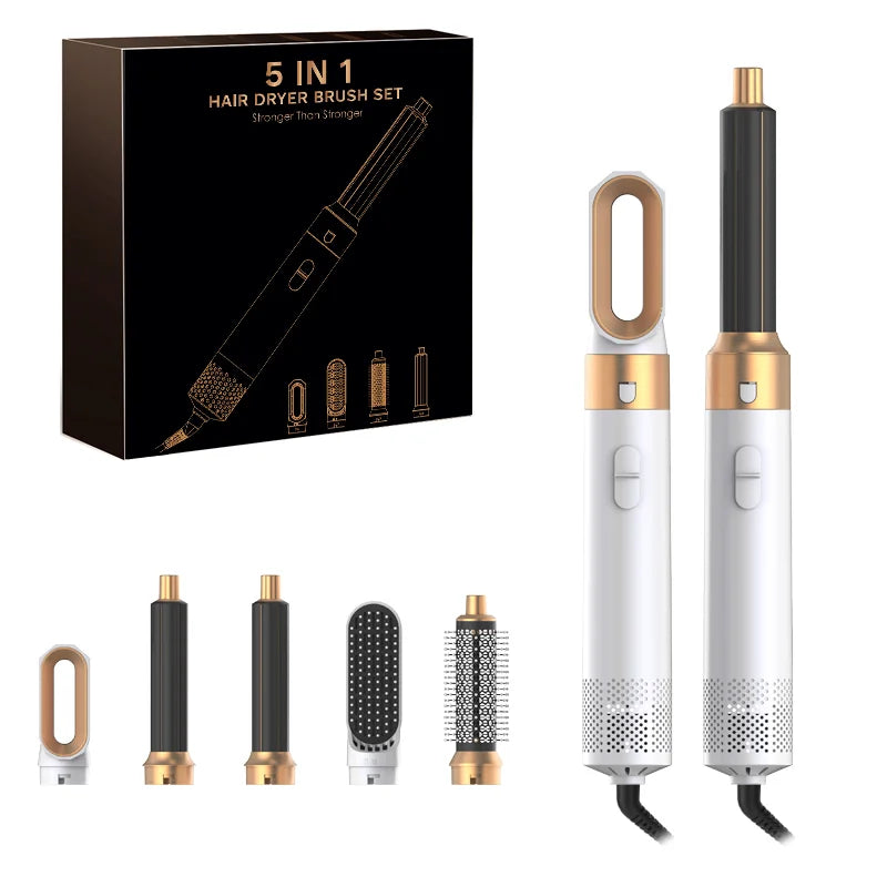 2024 New 5 in 1 Hair Dryer Hot Comb Set – Professional Curling Iron & Hair Straightener Styling Tool for Dyson Airwrap