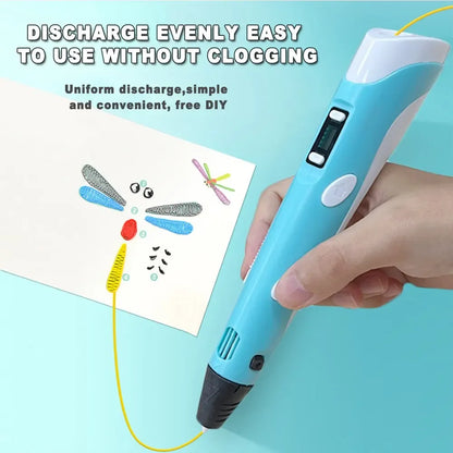 USB 3D Printing Pen – 9M PLA Children’s 3D Drawing & Graffiti Pen, Smart DIY Art Toy for Gifts