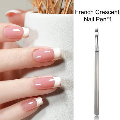 RSNAIL Nail Art Liner Brushes — 18mm Slender Long Line Painting Pen for French Stripe Nail Art, UV Gel DIY Manicure Tool