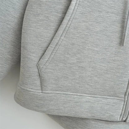 Oversized Unisex Zipper Hoodie - Women's Winter Loose Sweatshirt with Double Pockets