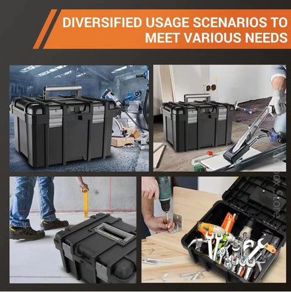 Large Portable Toolbox — Height-Adjustable Tool Organizer Suitcase for Garage, Workshop & Hardware Parts