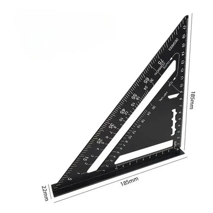7 Inch Aluminum Alloy Triangle Ruler — Metric Angle Protractor Speed Square for Woodworking