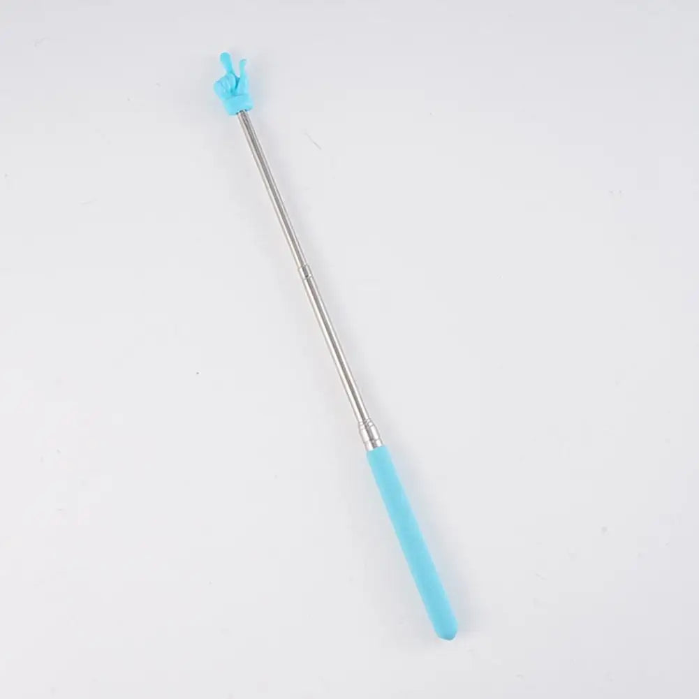 Retractable Teacher Pointer — Stainless Steel Telescopic Finger Design Stick for Classroom Teaching Supplies