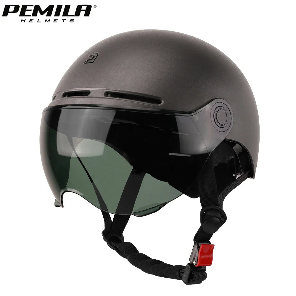 PEMILA Full Edge Wrap Cycling Helmet – MTB & Road Bike Helmet with Goggles, Ear Protection, for E-Bike & Bicycle