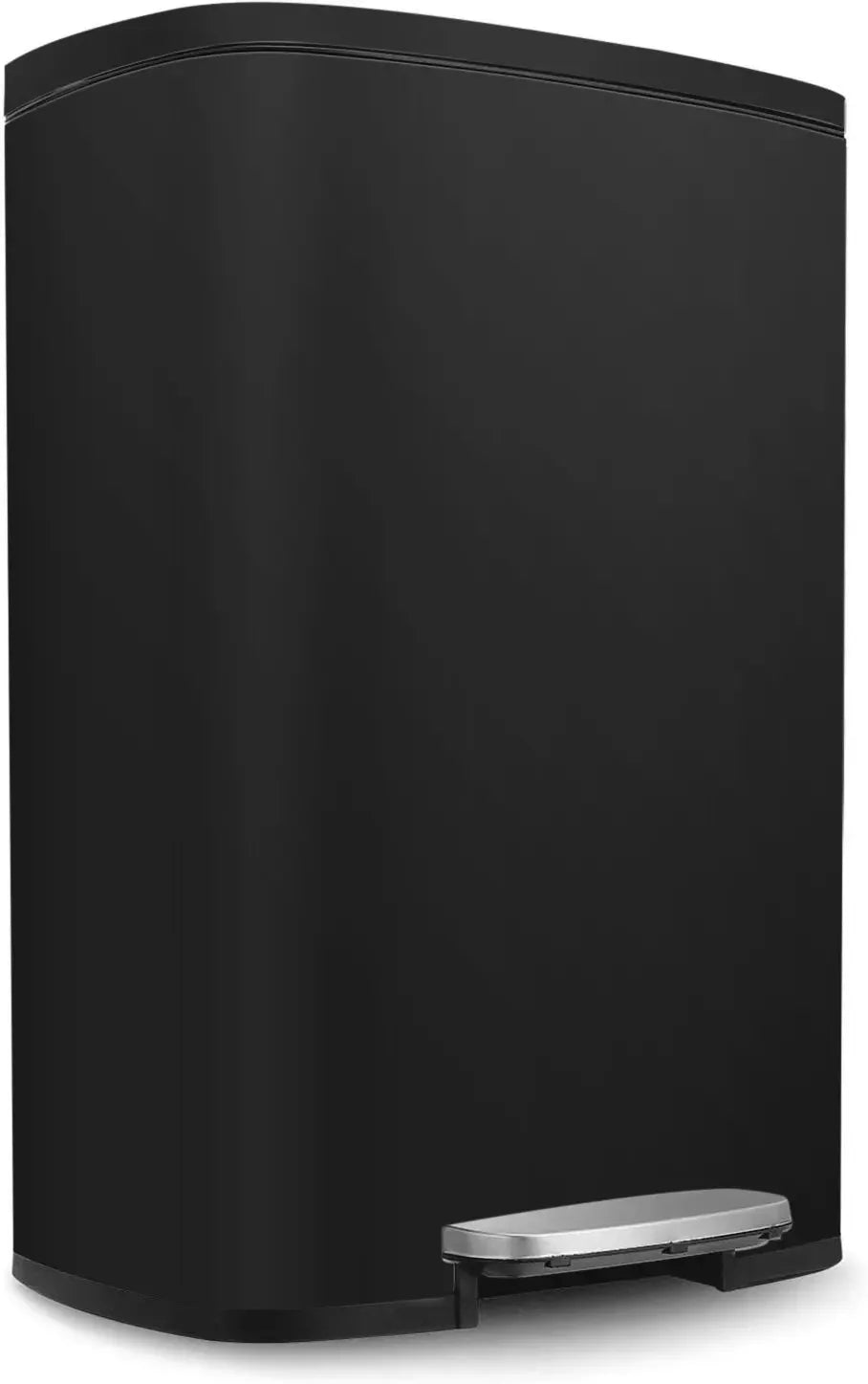 50L Stainless Steel Step Trash Can — Kitchen & Home Garbage Bin for Office, Bedroom, Garage, Living Room & Bathroom