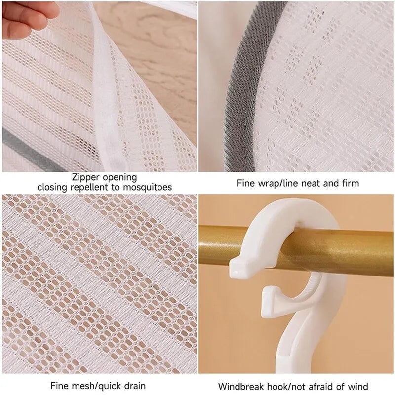 3 Tier Portable Mesh Hanging Dryer and Herb Rack - Ideal for Drying Buds, Fruits, Vegetables, and More