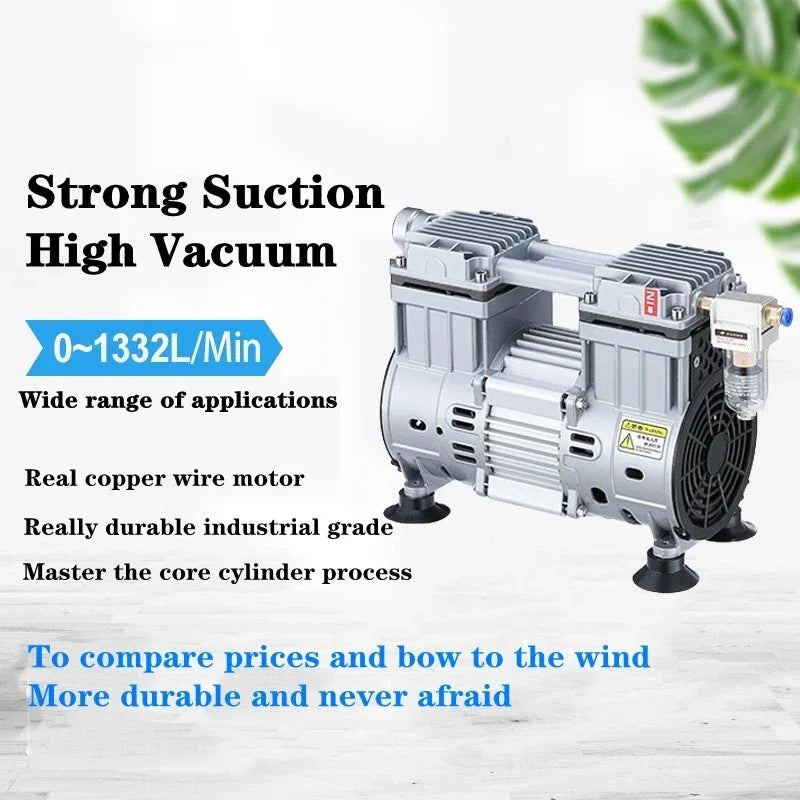 220V Small Oil-Free Silent Vacuum Pump – Laboratory & Industrial Negative Pressure Air Pump