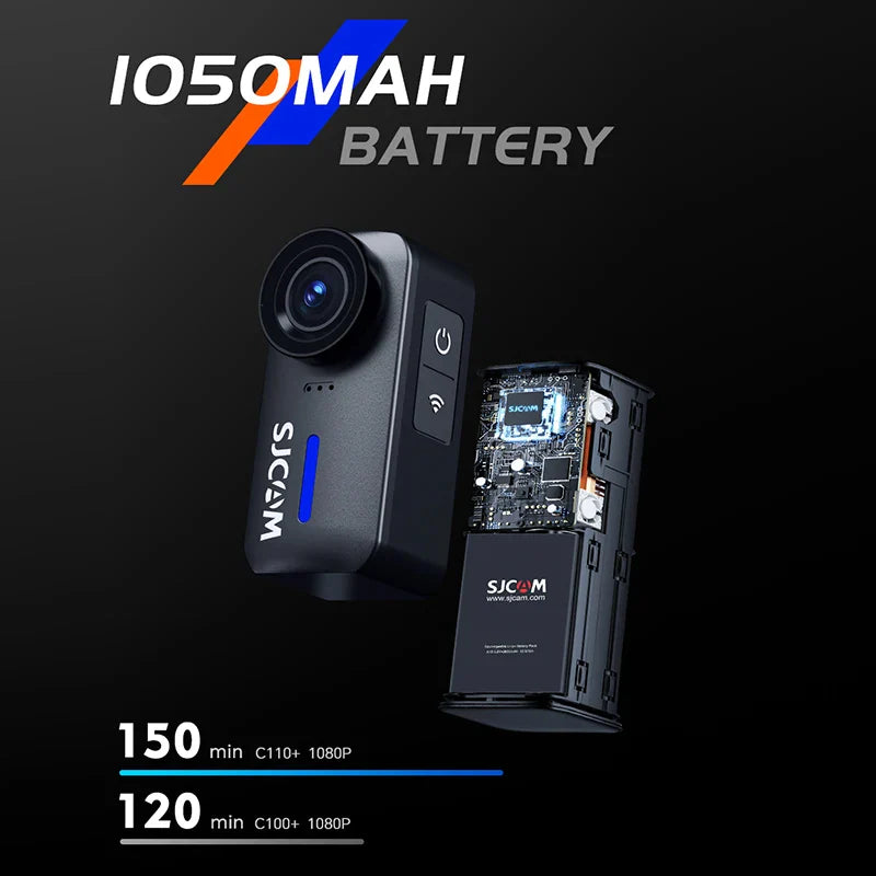 SJCAM C110+ 4K Action Camera – 30fps, 6-Axis GYRO, WiFi Remote, 1050mAh, Portable Sports DV for Helmet & Motorcycle