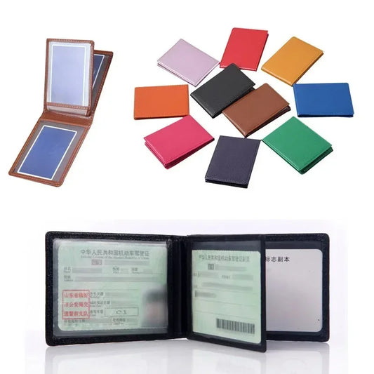 PU Leather Driver License Holder — Car Document Wallet for ID, Pass, Certificate, and Card Storage