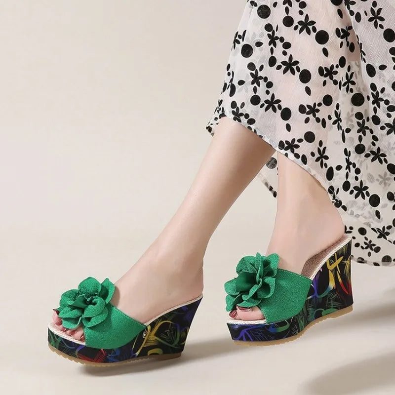 2026 Women’s Platform Wedge Slippers - Fashion Floral Summer Beach Sandals