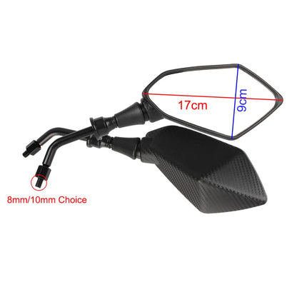 8mm / 10mm Convex Handlebar End Rearview Mirrors – Side Mirrors for Scooter, E-Bike, Motorcycle ( 1 Pair )