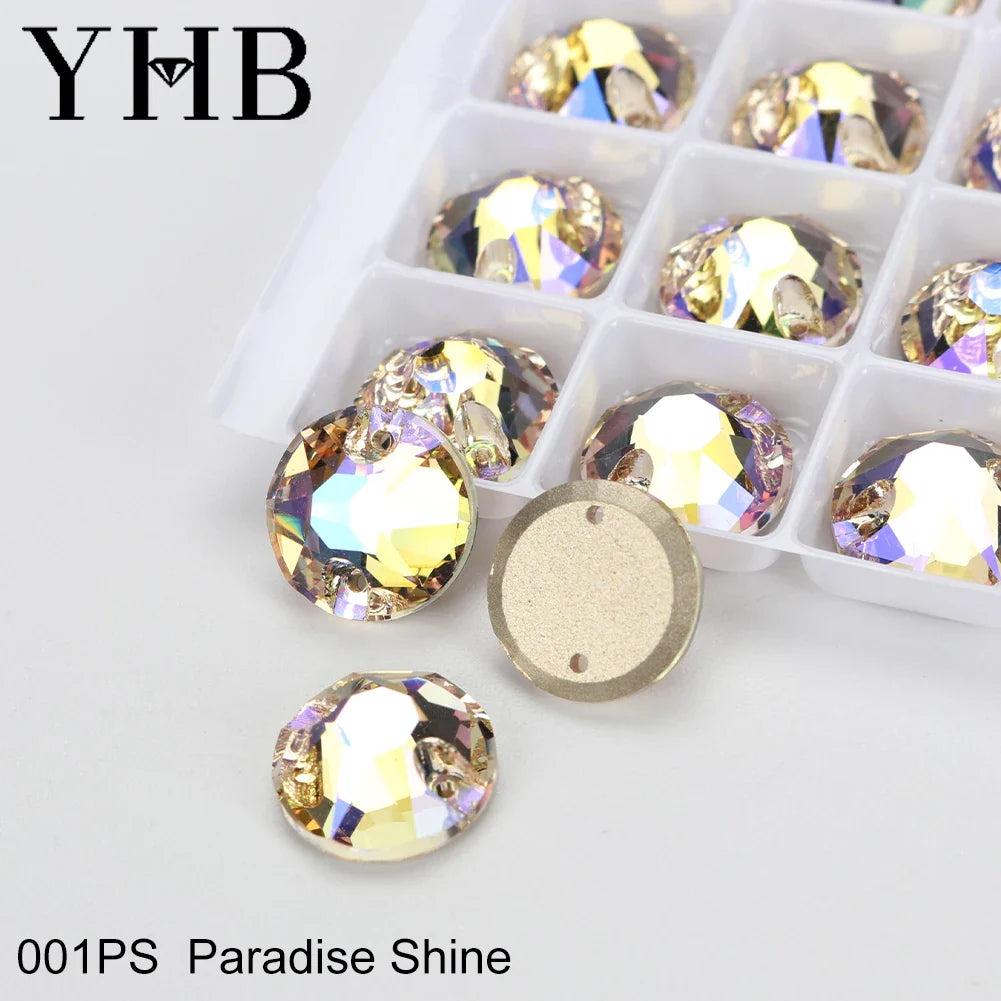 YHB XIRIUS AB Moonlight Glass Crystal — Flatback Sew-On Rhinestones for Garments, Clothes & Bags