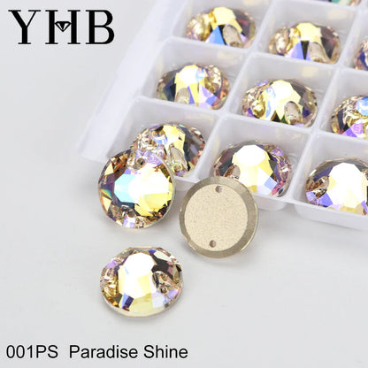 YHB XIRIUS AB Moonlight Glass Crystal — Flatback Sew-On Rhinestones for Garments, Clothes & Bags