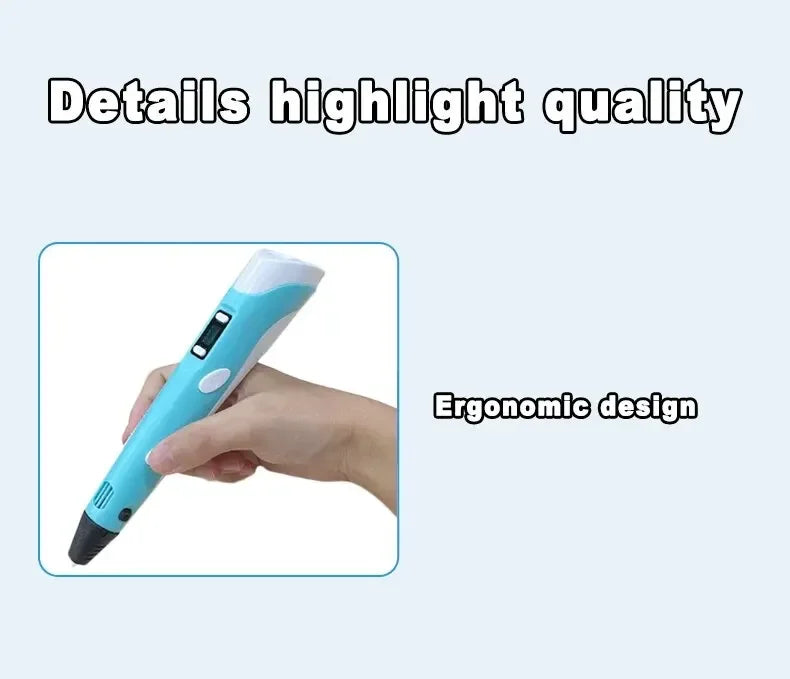 USB 3D Printing Pen – 9M PLA Children’s 3D Drawing & Graffiti Pen, Smart DIY Art Toy for Gifts