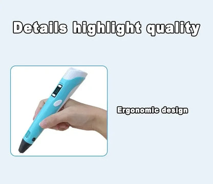 USB 3D Printing Pen – 9M PLA Children’s 3D Drawing & Graffiti Pen, Smart DIY Art Toy for Gifts