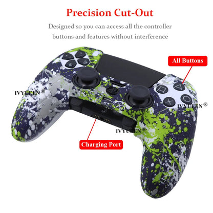 IVYUEEN Water Transfer Printing Silicone Protective Skin for PS5 DualSense Edge Controller