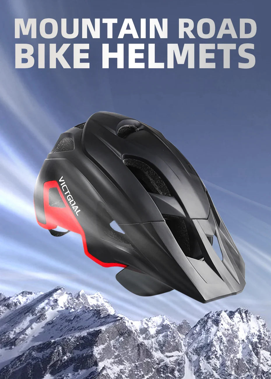 VICTGOAL LED Bike Helmet – Rechargeable Men’s Cycling Helmet with Sun Goggle Visor & Sunglasses Shield for Road & MTB Cycling